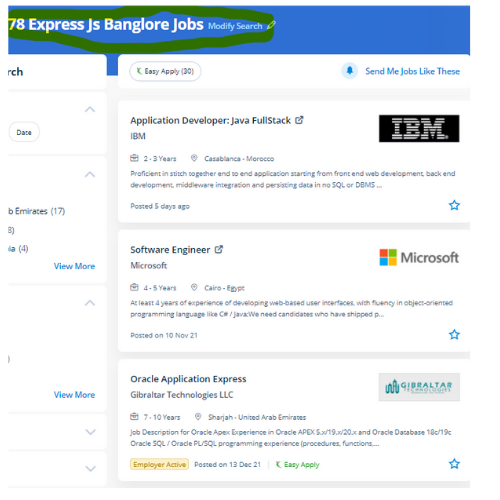 Express JS internship jobs in Dubai
