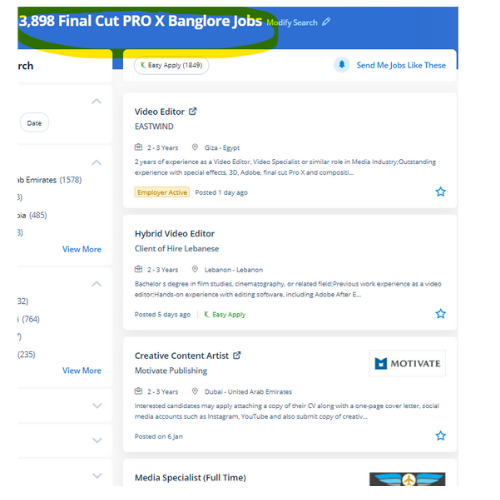 Final Cut Pro X internship jobs in Al Ain