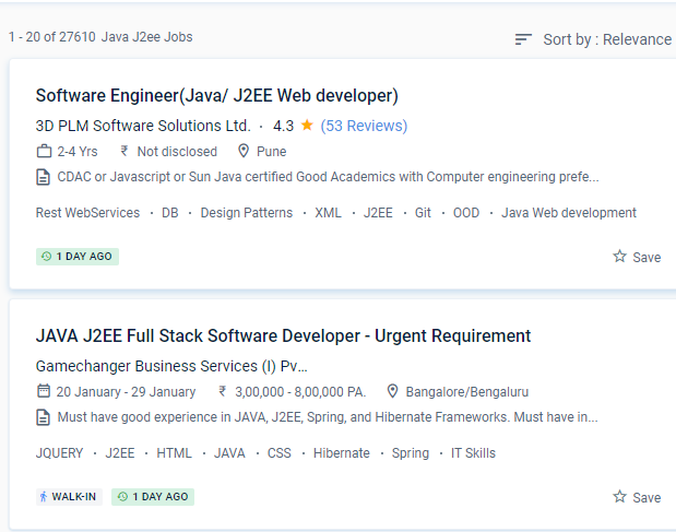 Java J2EE internship jobs in Al Ain