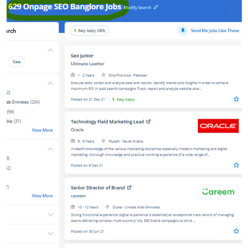 On-Page SEO internship jobs in Dubai