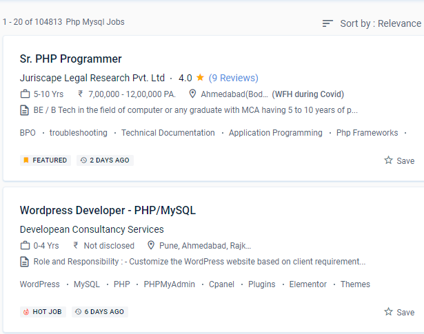 Php/MySQL internship jobs in Dubai