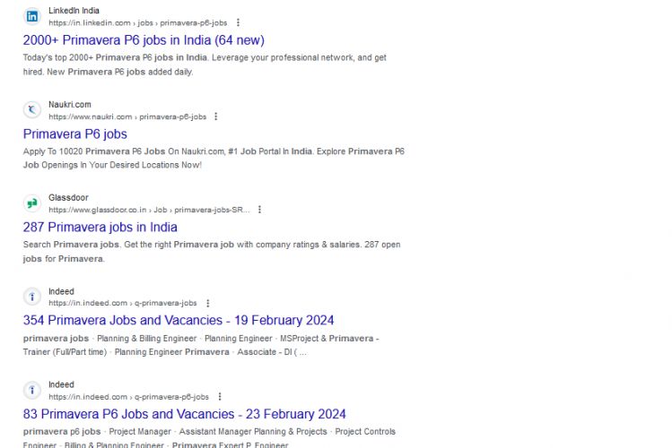 Primavera internship jobs in Ajman